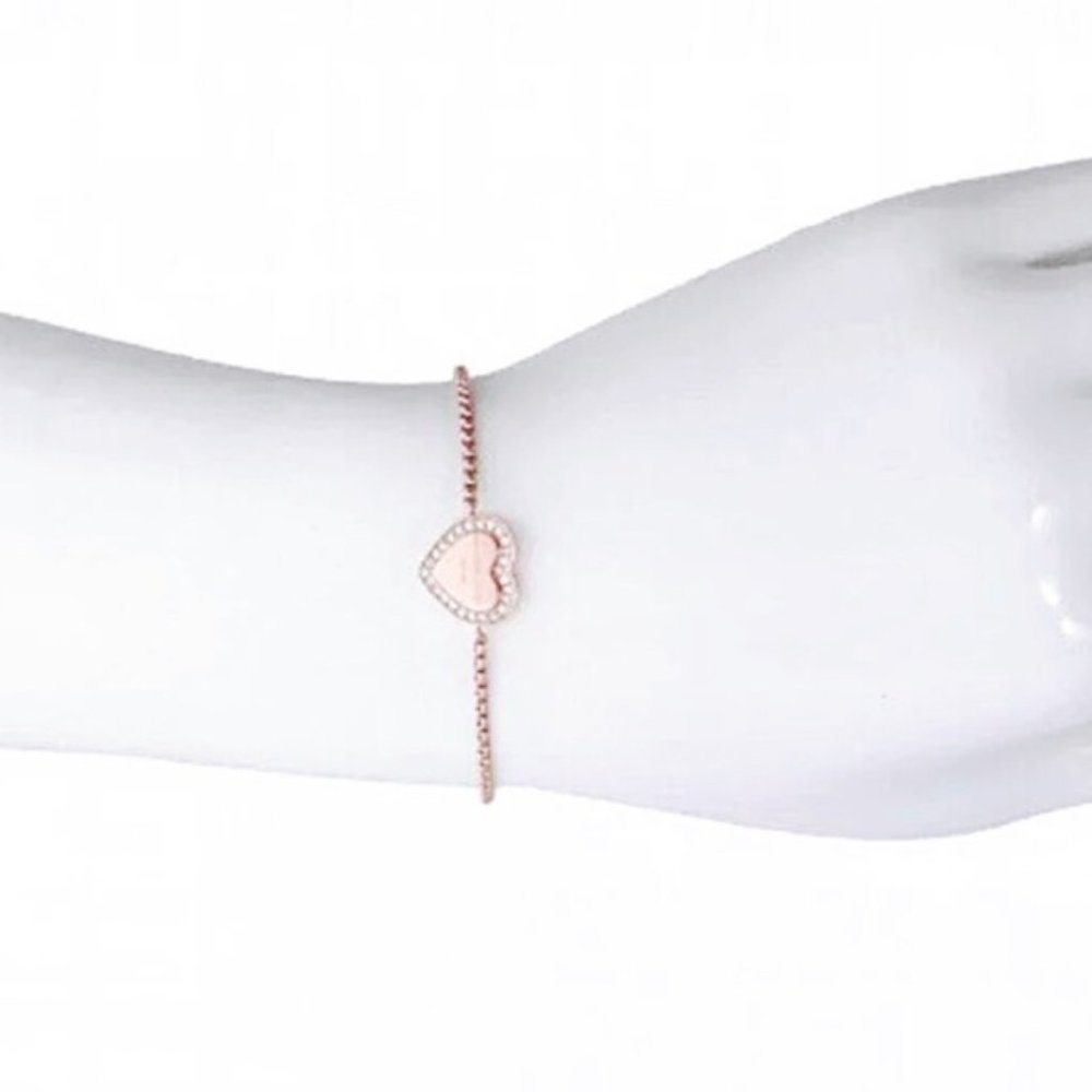 SOLD MICHAEL KORS Rose Gold Heart Slide Bracelet - Picture 6 of 7